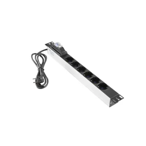 220V razvodni PDU panel 19" 1U sa 6 utičnih mesta, kabl 2.5m Mirsan MR.PRZ6S.SC