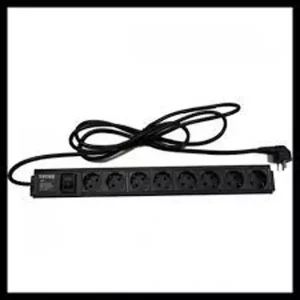 220V razvodni PDU panel 19" 1U sa 8 utičnih mesta, prekidač, prenaponska zaštita, kabl 1.8m PDU-8SP-1U