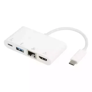 Adapter E-Green USB 3.1 USB-C(M) - HDMI+USB 3.0+USB-C+RJ45(F)