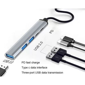 Adapter Fast Asia USB 3.1 USB-C na 3xHUB 3.0+USB-C+ PD