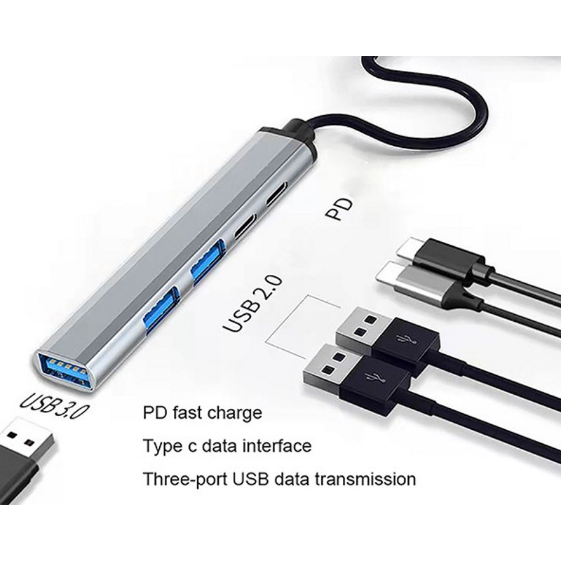 Adapter Fast Asia USB 3.1 USB-C na 3xHUB 3.0+USB-C+ PD