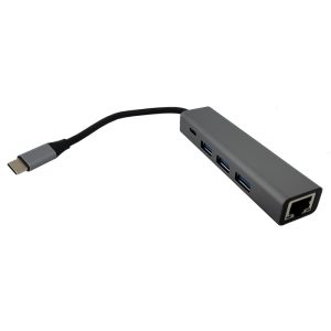 Adapter Fast Asia USB-C na 3xUSB 3.0+USB-C+RJ45