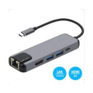 Adapter Fast Asia USB-C na HDMI + 2xUSB 3.0 + USB-C + RJ45
