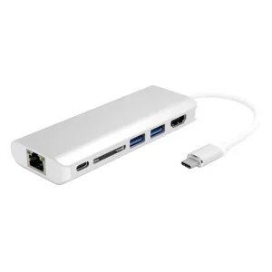 Adapter konvertor USB-C na 2xUSB 3.0+USB-C+RJ45