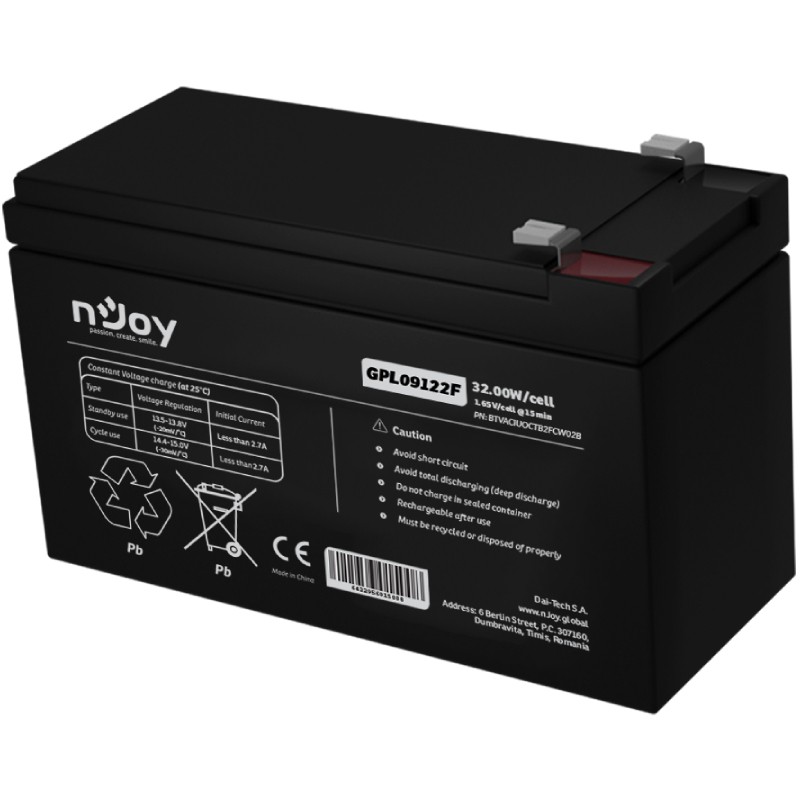 Baterija za UPS Njoy GPL09122F 12V 9Ah (BTVACIUOCTB2FCW02B)