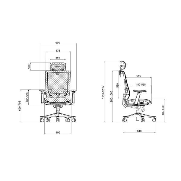 Ergonomska kancelarijska stolica UGD Premium Mesh – slika 4