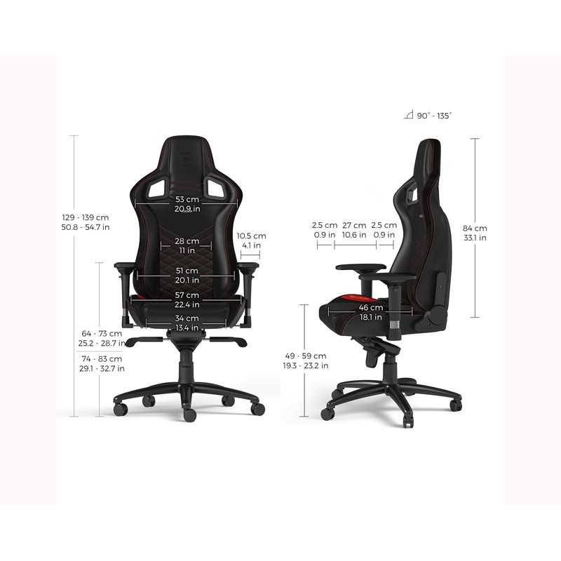 Gaming stolica noblechairs EPIC crno-crvena – slika 3