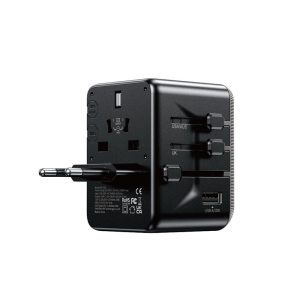 GaN punjač Wekome WP-U69 5-porta USB (3.0 i 4 x 3.1 tipC-EU/UK/AU/US/JAP) 65W, crni