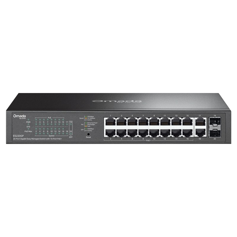 Gigabitni mrežni svič TP-Link ES220GP Omada, 20 portova, PoE+, Smart – slika 4