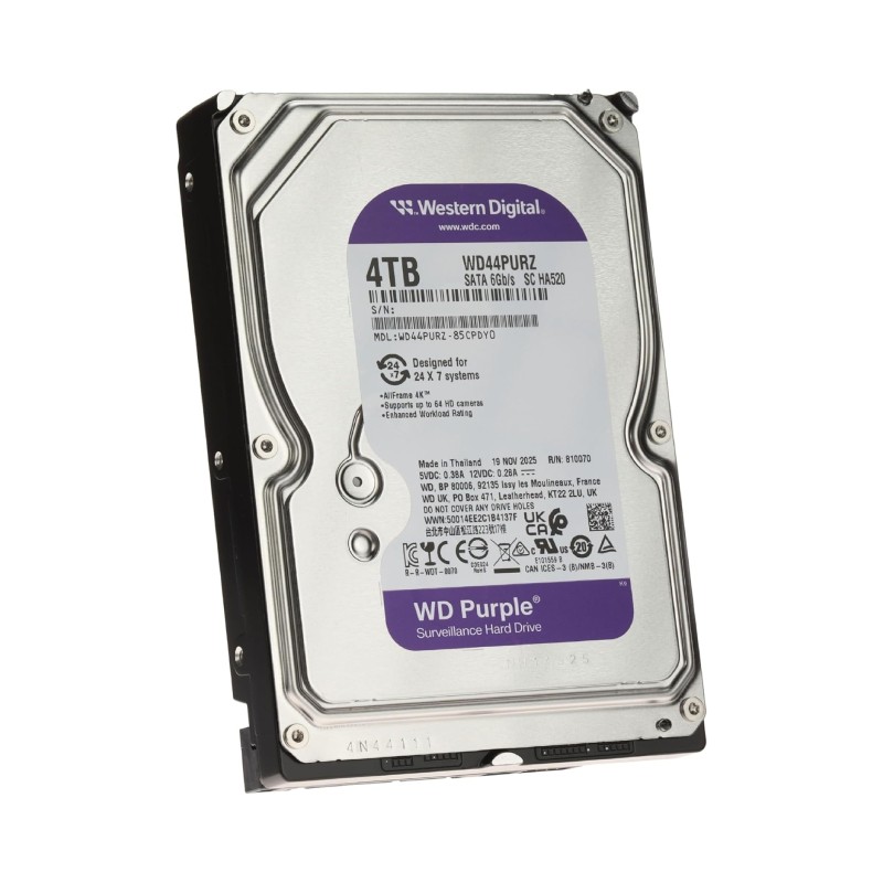 Hard disk WD 4TB 3.5" SATA III 128MB IntelliPower WD44PURZ Purple