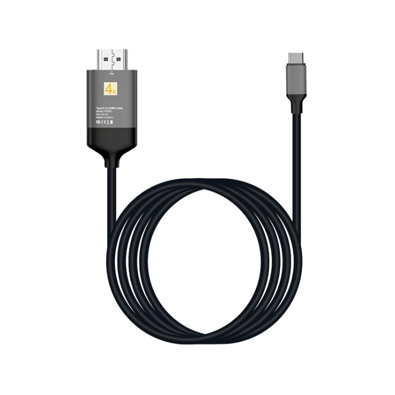 Kabl E-Green 3.1 USB-C - HDMI (30Hz), metalni 1.8m crni