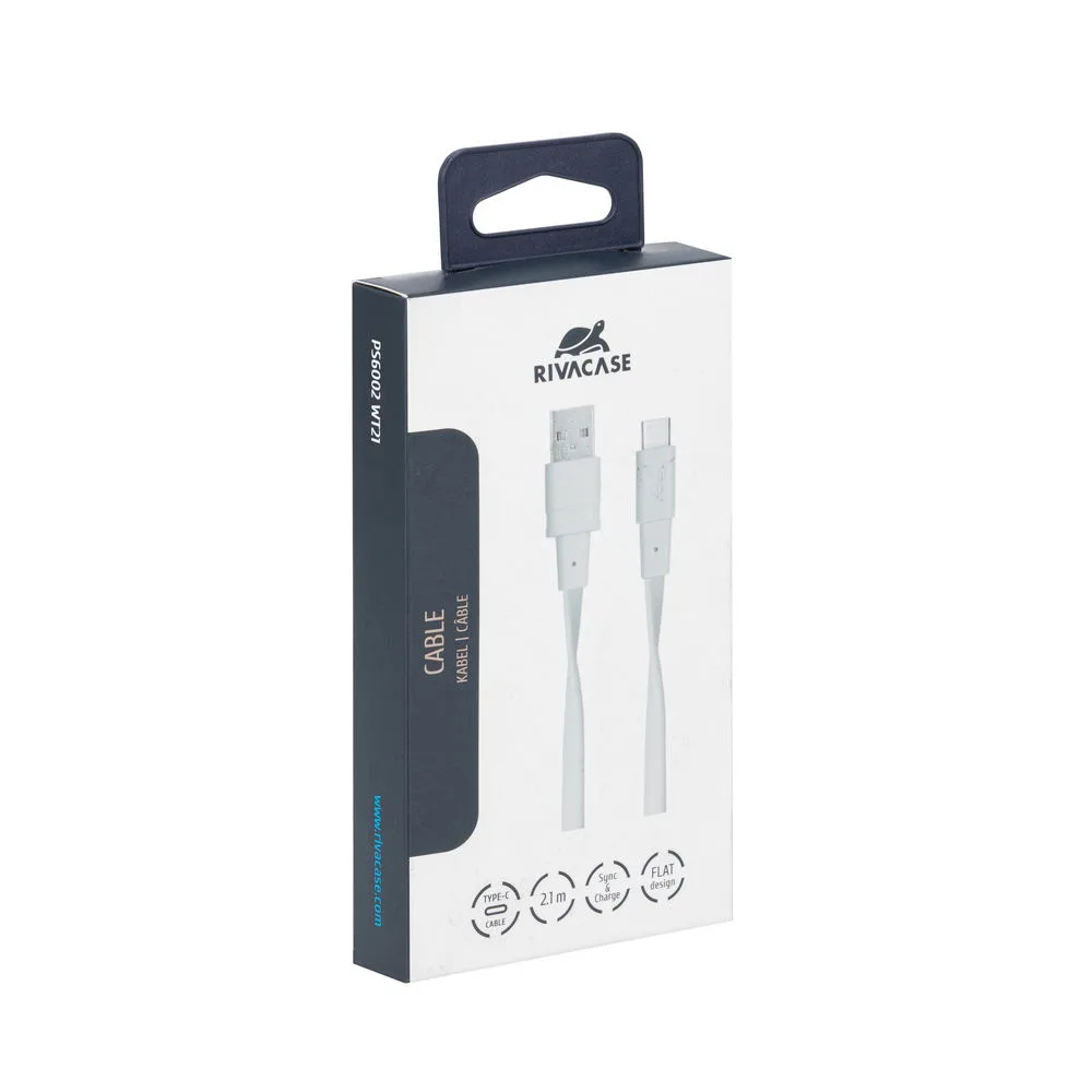 Kabl USB-A na USB-C Riva Case PS6002, 2,1 m, beli – slika 4