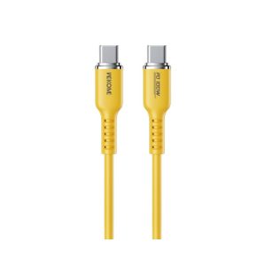 Kabl Wekome WDC-11 3.1 USB-C M/M 1.2m, za Super brzo punjenje 100W/480Mbps, Silicon Soft, žuti