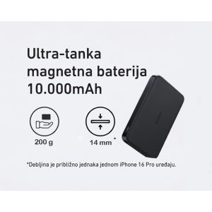 Magnetni power bank Anker MagGo 10000mAh 15W, crni