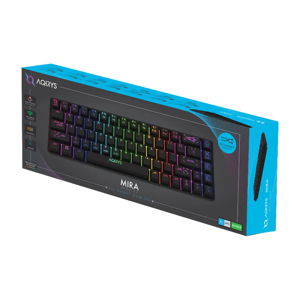 Mehanička tastatura Aqirys Mira 2.0, bežična, crna – slika 2