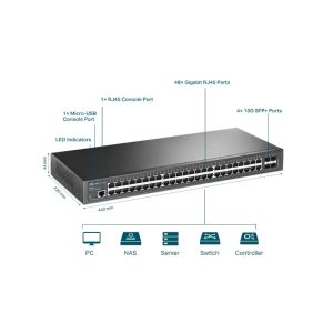 Mrežni svič TP-Link SG3452X, 48 portova, 10G