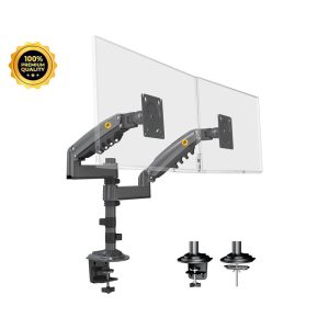 Nosač za monitor North Bayou H180 stoni nosač za dva monitora mat crni 17-27 inča