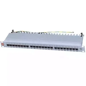 Patch panel 19" 1U sa 24 RJ-45 STP kat. 6A Fully Shielded, Krone LSA, držač kablova sa zadnje