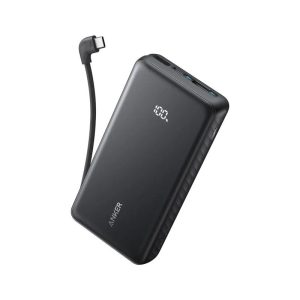 Power bank Anker Zolo 20000mAh 22.5W, ugrađen USB-C kabl, crni