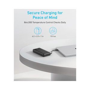 Power bank za laptop Anker 20000mAh 87W, ugrađen USB-C kabl, crni