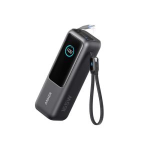 Power bank za laptop Anker 25000mAh 165W, ugrađen USB-C kabl, crni