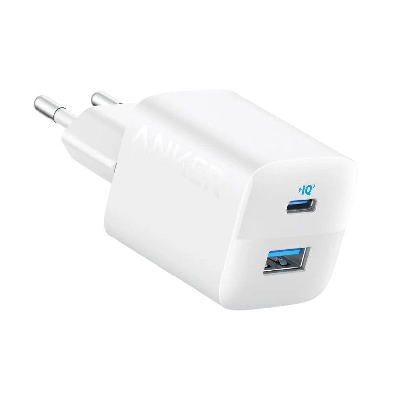 Punjač za telefon Anker 323 33W, USB-C i USB-A, beli