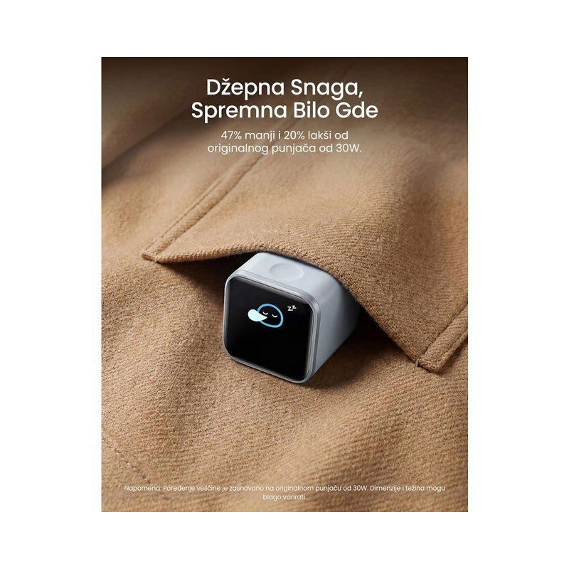 Punjač za telefon Anker Nano 45W USB-C sa ekranom, beli – slika 6