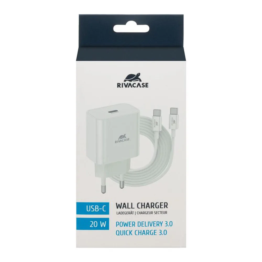 Punjač za telefon Riva Case 20W, USB-C + kabl USB-C na USB-C (PS4101) – slika 3