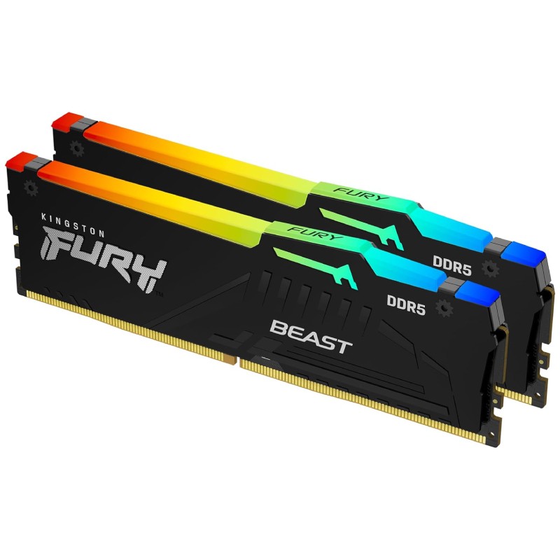 RAM memorija Kingston DDR5 32GB (2x16GB kit) 6400MT/s KF564C32BBEAK2-32 FURY Beast Black RGB EXPO
