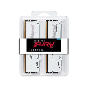 RAM memorija Kingston DDR5 32GB (2x16GB kit) 6400MT/s KF564C32BWEAK2-32 FURY Beast White RGB EXPO