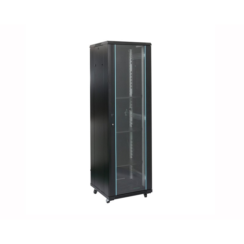 Rek orman samostojeći 22U, 600x800 mm MaxPro, staklena vrata
