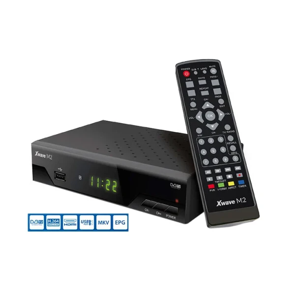 Set top box Xwave M2 DVB-T2, HDMI, scart, USB, media player – slika 2