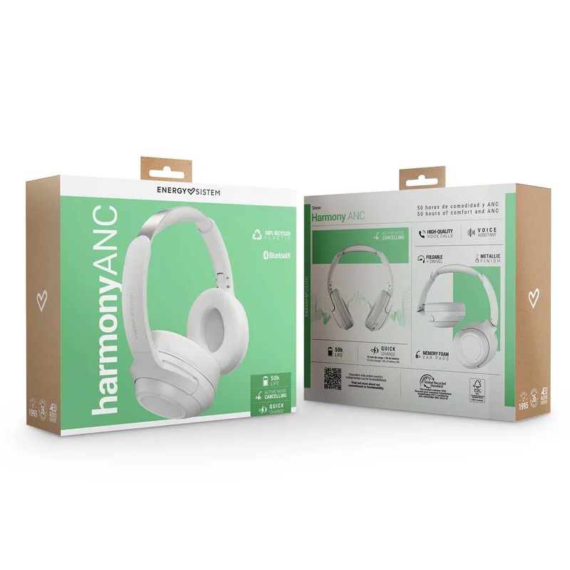 Slušalice sa mikrofonom Energy Sistem Snow Harmony ANC, beli – slika 2