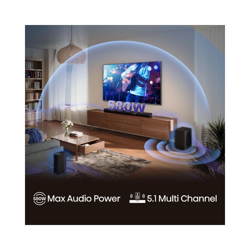 Soundbar Hisense AX5100Q, Dolby Atmos, sa bežičnim subwooferom, crni – slika 2