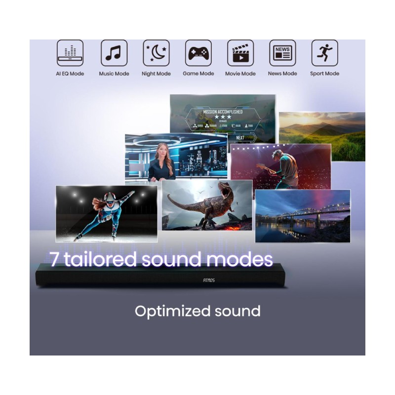 Soundbar Hisense AX5100Q, Dolby Atmos, sa bežičnim subwooferom, crni – slika 6