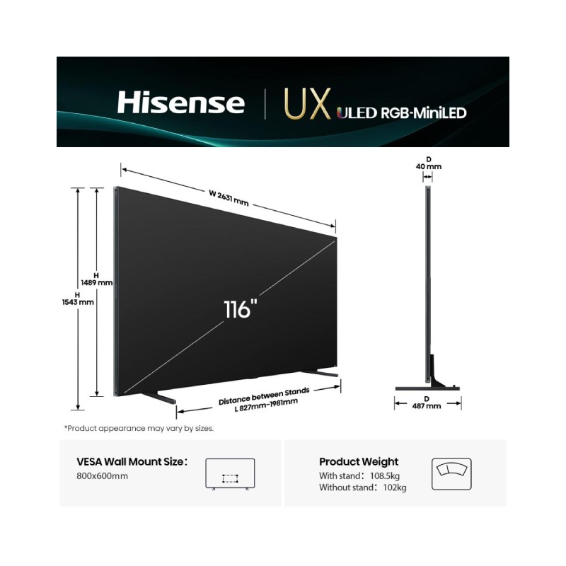Televizor Hisense 116 inča 116UXQ Mini-LED 4K UHD Smart TV – slika 5