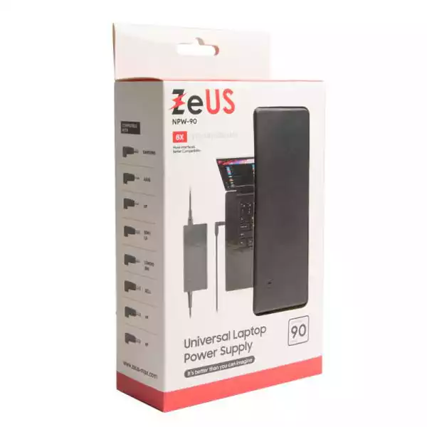 Univerzalni punjač za laptop Zeus ZUS-NPW-90, 90W, za starije laptopove