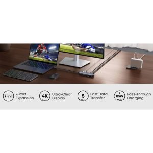 USB-C hub Anker Nano USB-C 7u1, sivi