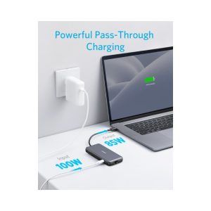 USB-C hub Anker USB-C, 8u1, PD 85W, 10Gbps crni
