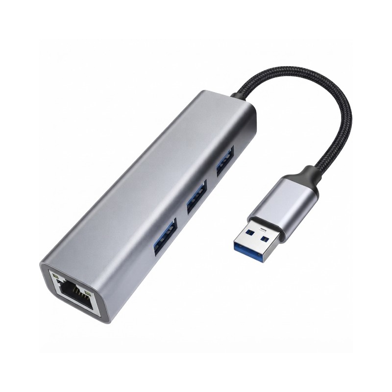 USB-C hub E-Green USB 3.0 (3 port USB 3.0 + 1port fast ethernet 1000Mbs)