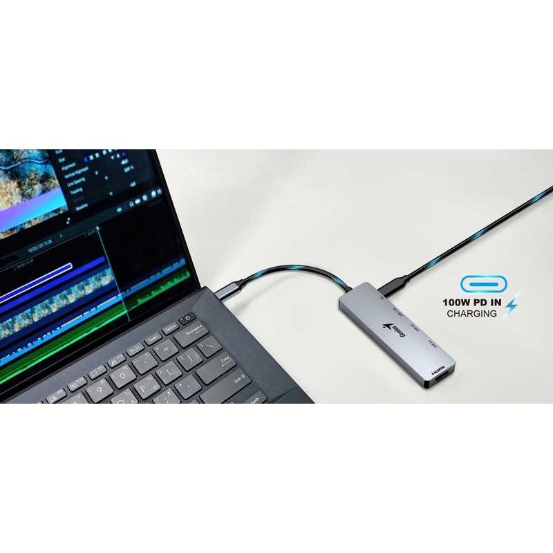 USB-C hub Genius UH-500 5-in-1 USB srebrni – slika 3