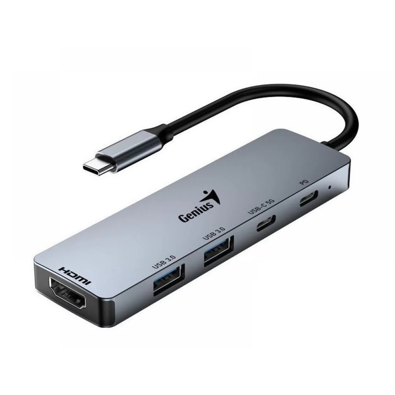 USB-C hub Genius UH-500 5-in-1 USB srebrni – slika 4