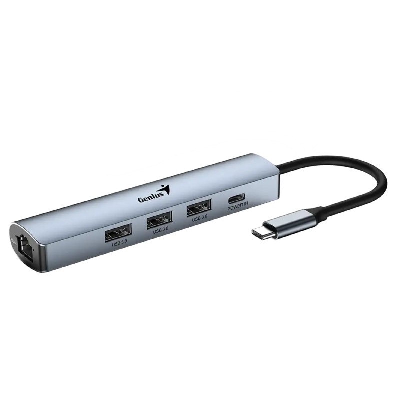 USB-C hub Genius UH-545 5-in-1 USB 3.0 Iron Grey srebrni – slika 2