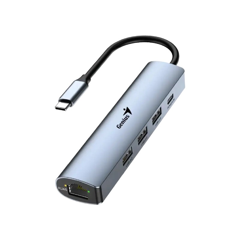 USB-C hub Genius UH-545 5-in-1 USB 3.0 Iron Grey srebrni – slika 4
