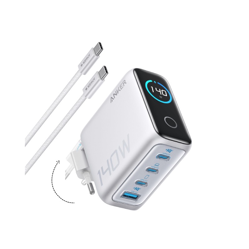 USB-C punjač za laptop Anker 140W GaN, 4 porta, sa USB-C kablom – slika 3