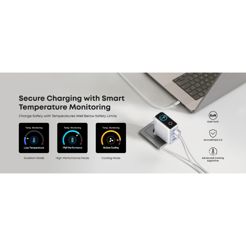 USB-C punjač za laptop Anker 140W GaN, 4 porta, sa USB-C kablom – slika 5