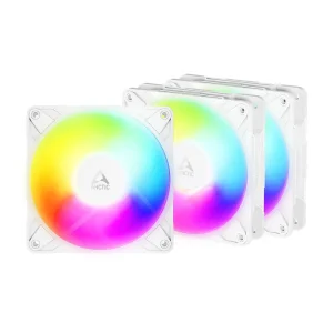 Ventilatori za kućište Arctic P12 Pro Reverse A-RGB 120 mm, set 3 kom, beli (ACFAN00334A)