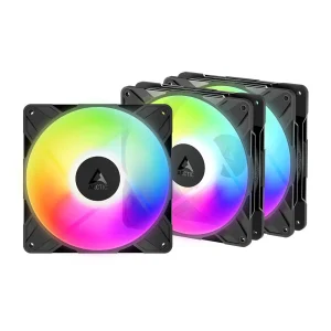 Ventilatori za kućište Arctic P14 Pro Reverse A-RGB 140 mm, set 3 kom, crni (ACFAN00327A)
