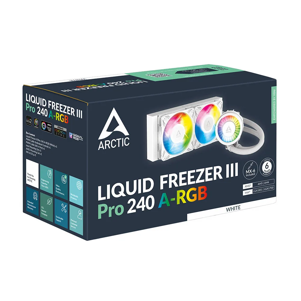 Vodeno hlađenje za procesor Arctic Liquid Freezer III Pro 240 ARGB, belo (ACFRE00186A) – slika 5