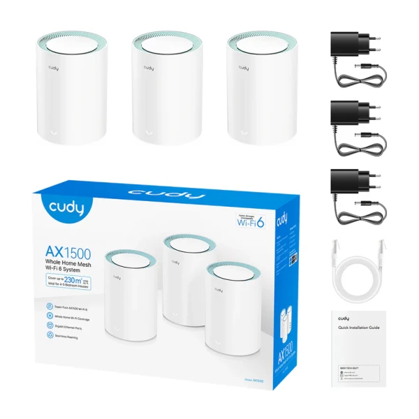 Wi-Fi mesh sistem Cudy M1500 AX1500 Wi-Fi 6 (3 kom) – slika 2